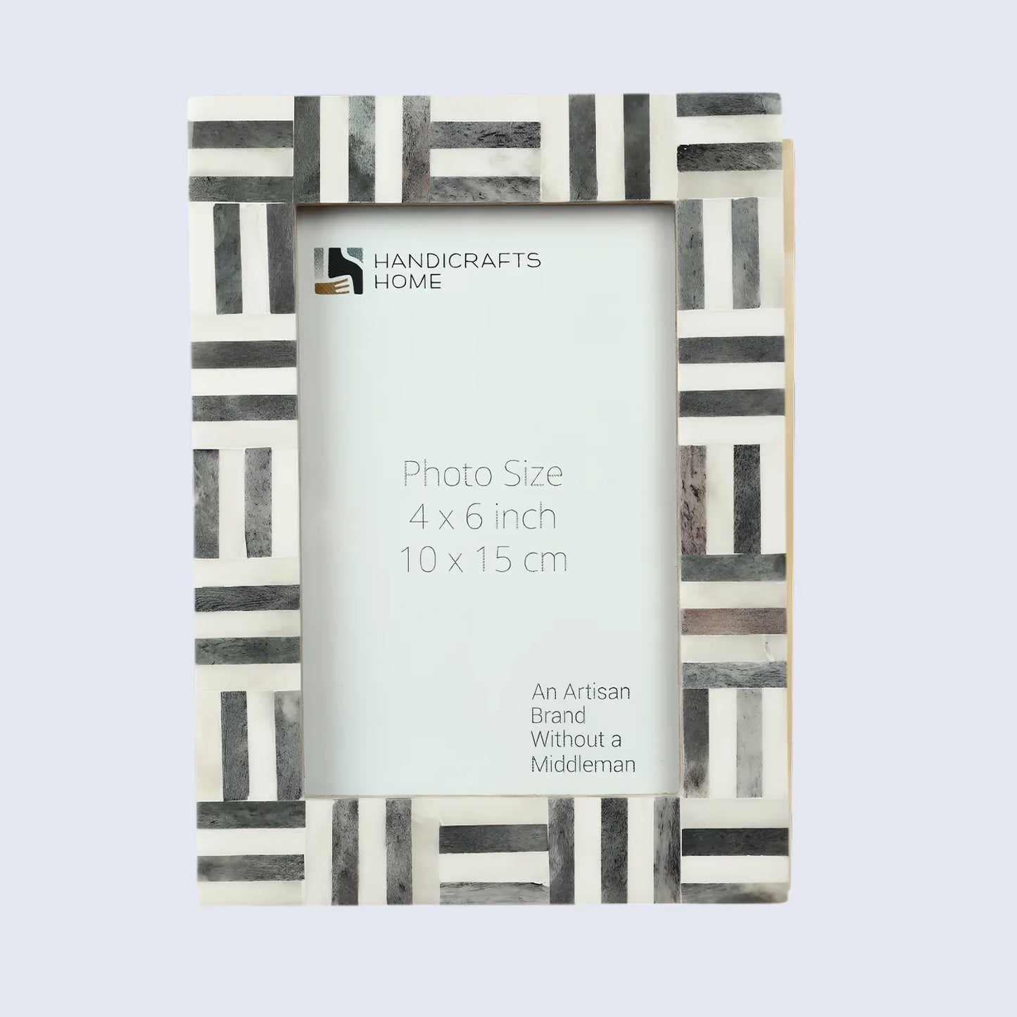 Grey & White Bone Inlay Brick Pattern Frame 4x6 & 5x7 – Wholesale picture frames