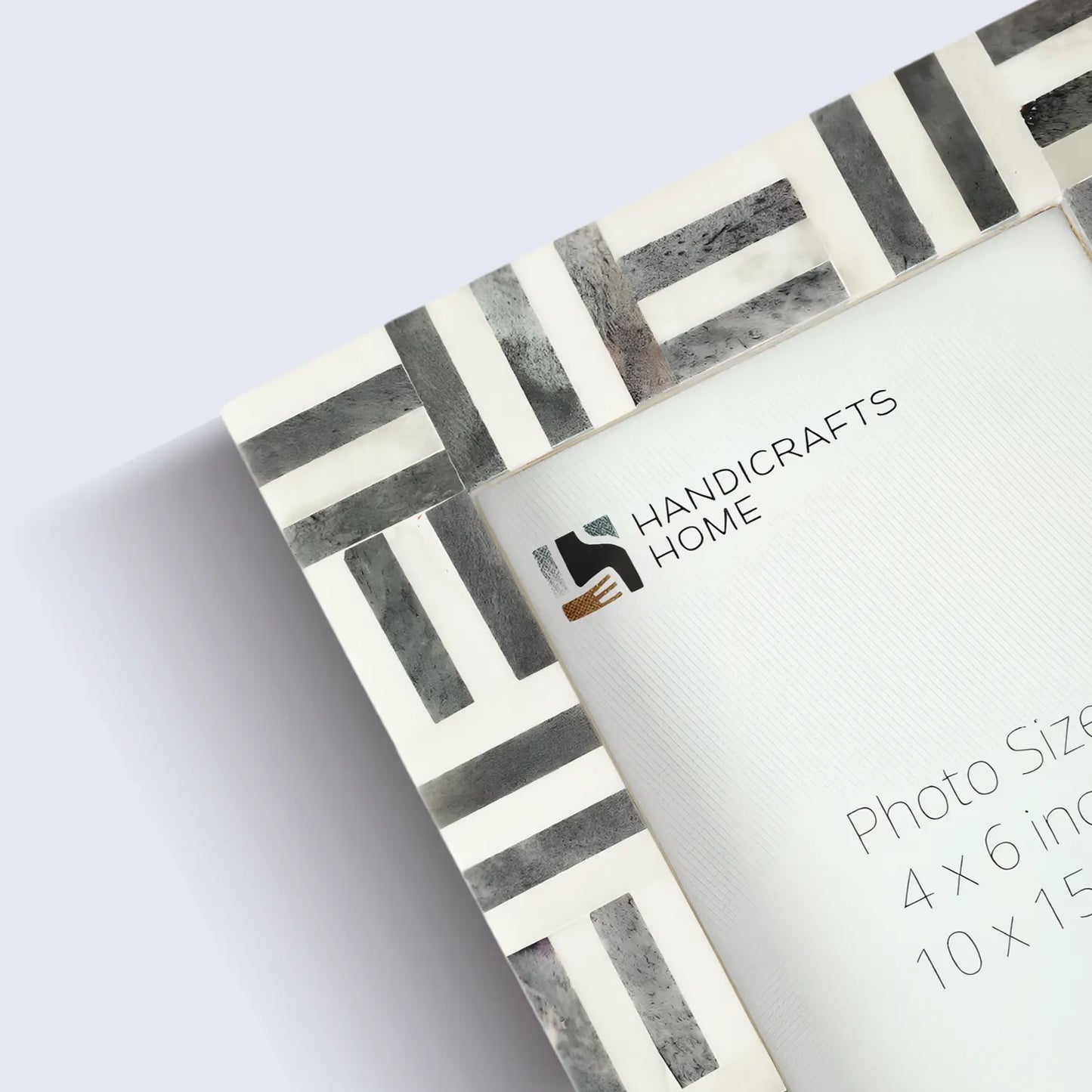 Grey & White Bone Inlay Brick Pattern Frame 4x6 & 5x7 – Wholesale picture frames