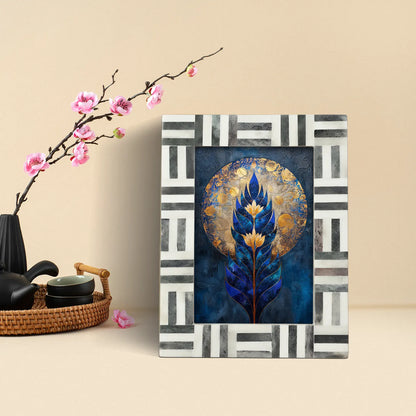 Grey & White Bone Inlay Brick Pattern Frame 4x6 & 5x7 – Wholesale picture frames