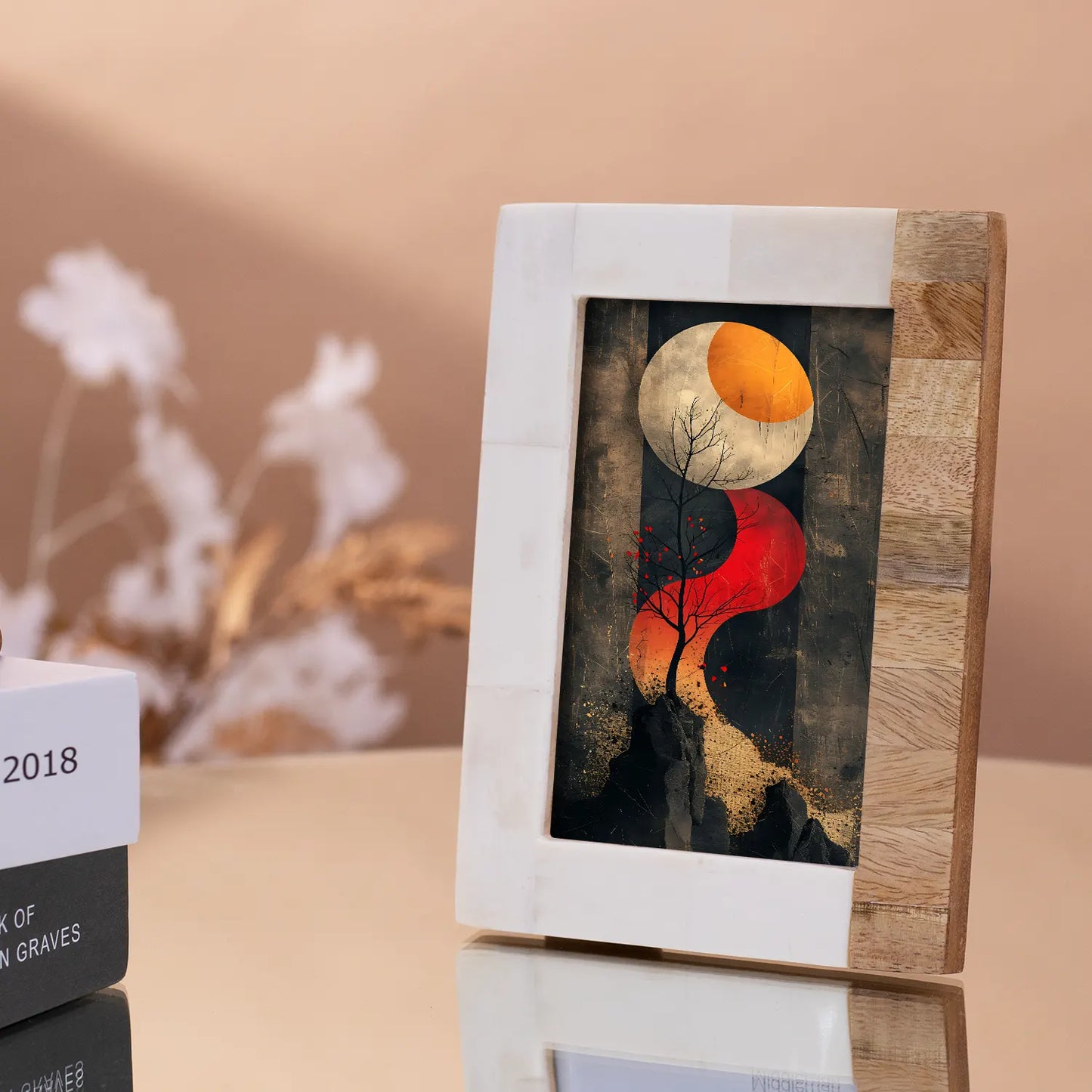 Plain White & Brown Bone Inlay Picture Frame - 4x6 & 5x7 – Wholesale picture frames