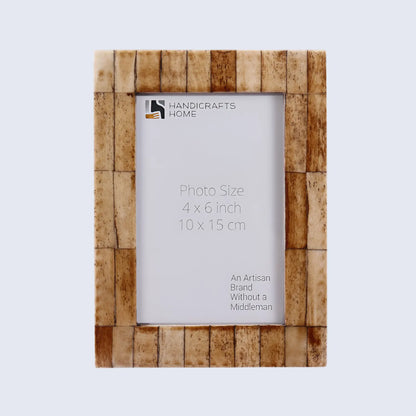 Antique Tile Brown Bone Inlay Frame – Desk & Wall Display, 2 Sizes – Wholesale picture frames