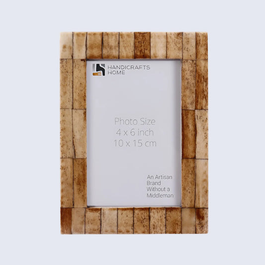 Antique Tile Brown Bone Inlay Frame – Desk & Wall Display, 2 Sizes – Wholesale picture frames