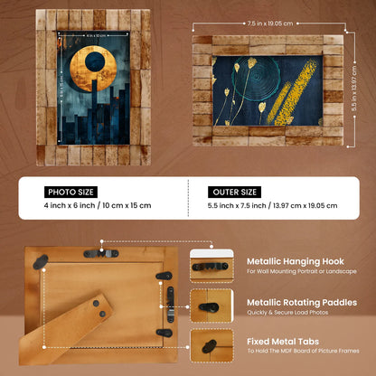 Antique Tile Brown Bone Inlay Frame – Desk & Wall Display, 2 Sizes – Wholesale picture frames