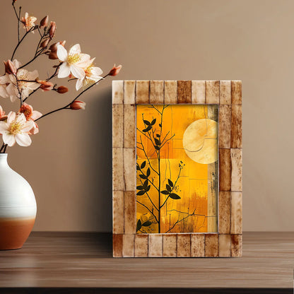 Antique Tile Brown Bone Inlay Frame – Desk & Wall Display, 2 Sizes – Wholesale picture frames