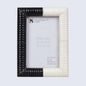 Ridged Black & White Bone & Resin Inlay Picture Frame- 4x6 & 5x7