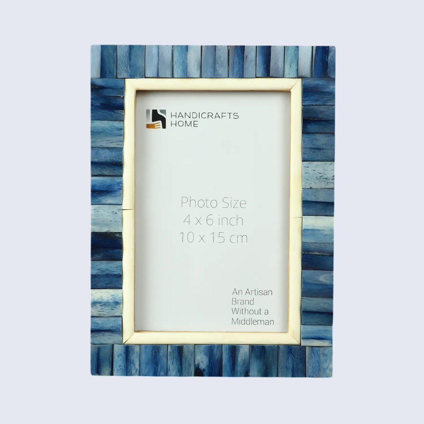 Ivory Ocean Bone Inlay Blue Picture Frame- 4x6 & 5x7