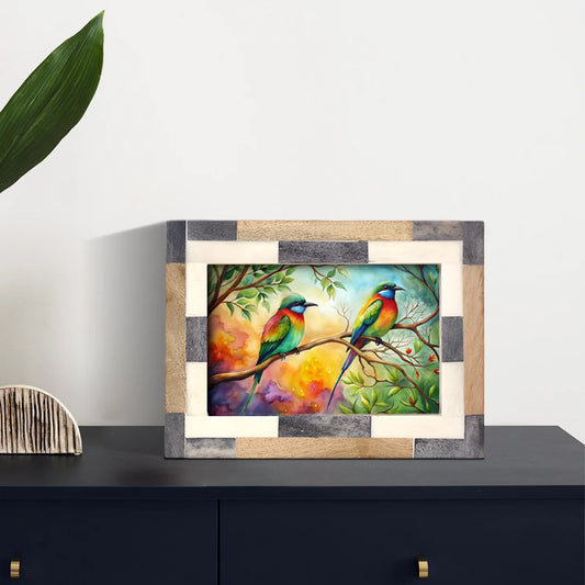 Bone Inlay & Mango Wood Tile Pattern Picture Frame – Wholesale picture frames
