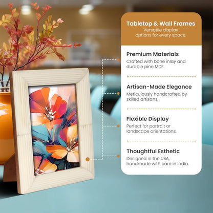 Hand Carved White Bone Inlay Photo Picture Frame in 3 Sizes – Wholesale picture frames