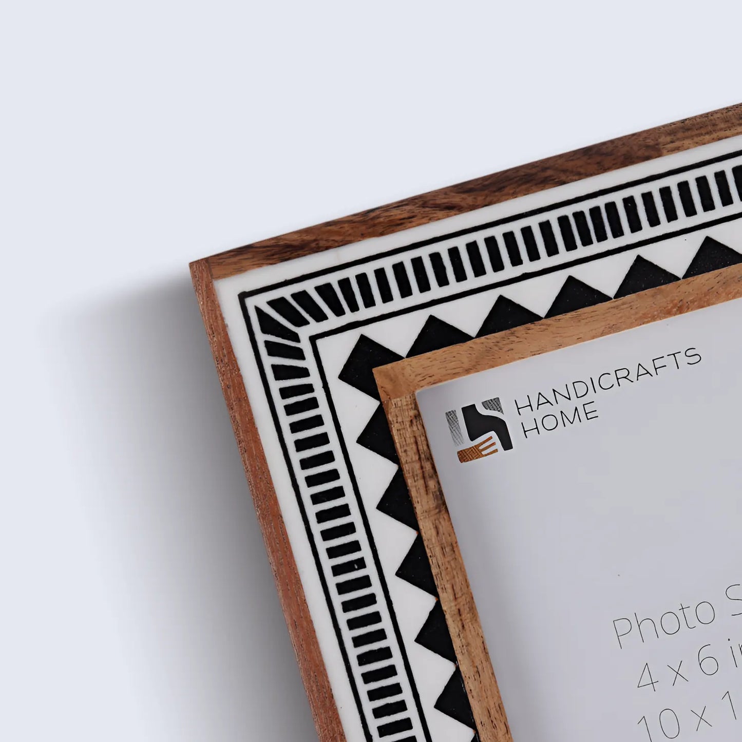 Wood Resin Inlay Handmade Black & White Geometric Picture Frame – 4x6, 5x7 – Wholesale picture frames