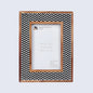 Chevron Herringbone Resin Inlay Picture Frame with Wooden Border, Black & White – Wholesale picture frames