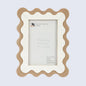 Wave Scallop Pattern Picture Frame White & Brown - 4x6 & 5x7