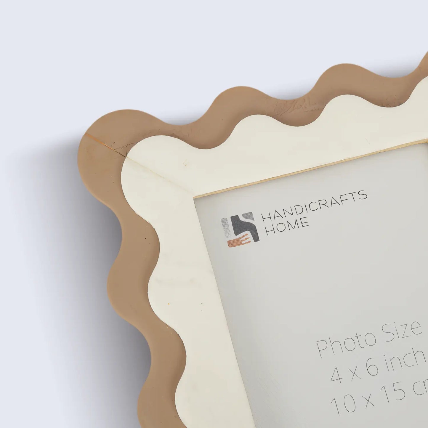 Wave Scallop Pattern Picture Frame White & Brown - 4x6 & 5x7
