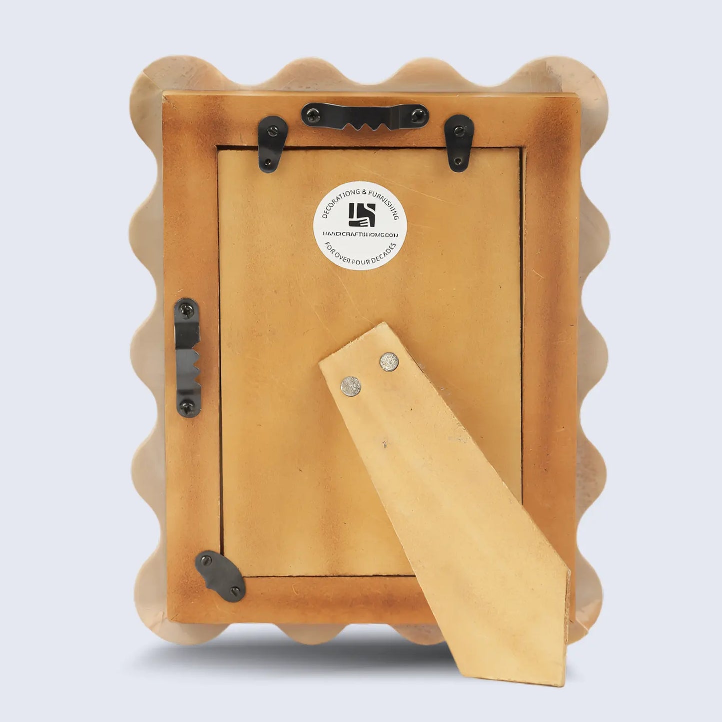 Wave Scallop Pattern Picture Frame White & Brown - 4x6 & 5x7