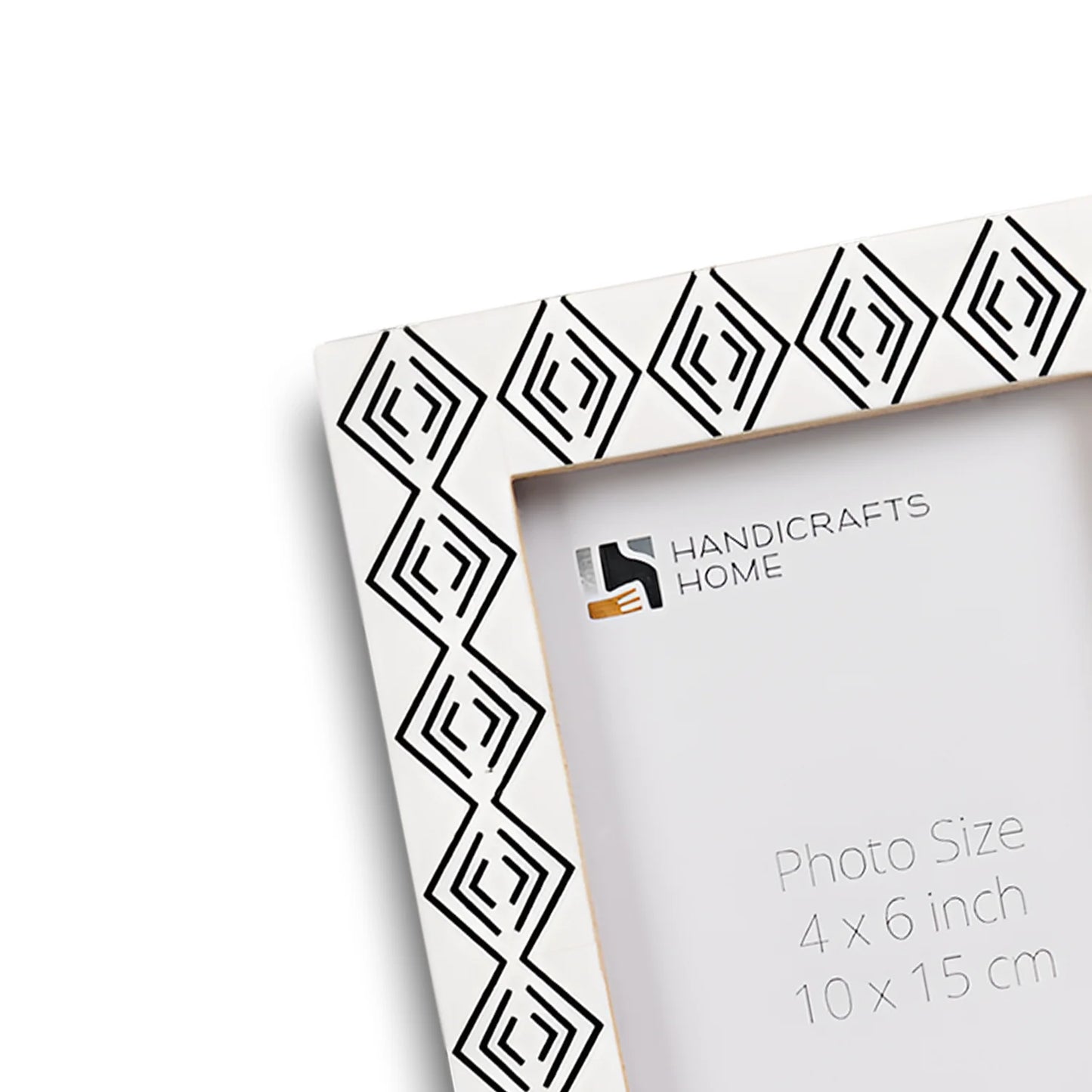 Resin inlay Tribal Geometry Pattern Black & White Picture Frame – Wholesale picture frames