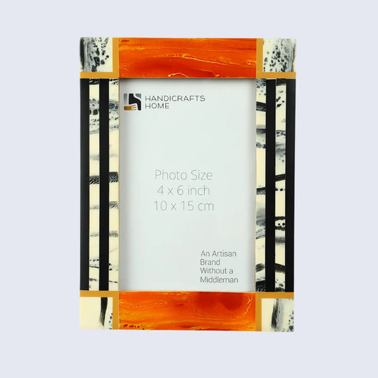 Orange Abstract Ink Resin Inlay Picture Frame in 4x6 & 5x7 – Wholesale picture frames