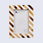 Bone & Resin Inlay Brown & White Striped Pattern Picture Frame – Wholesale picture frames