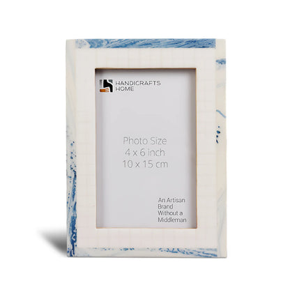 Resin Inlay Marbled pattern White & Blue Picture Frame – Wholesale picture frames
