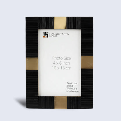 Resin Inlay Black & Gold Picture Frame For Desk & Wall-3 Sizes – Wholesale picture frames