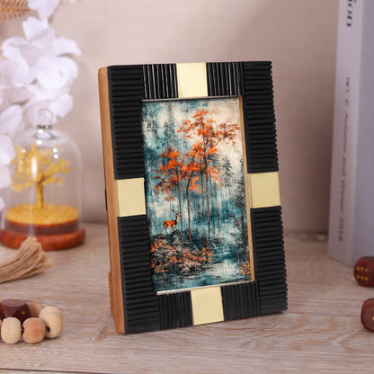 Resin Inlay Black & Gold Picture Frame For Desk & Wall-3 Sizes – Wholesale picture frames