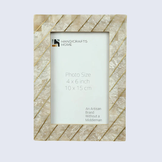 Brasselin Resin Inlay & Brass Grey Picture Frame 4x6 & 5x7