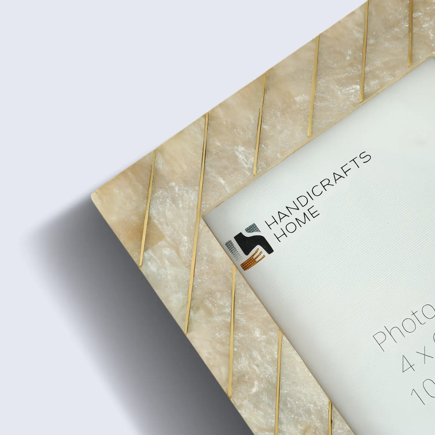 Brasselin Resin Inlay & Brass Grey Picture Frame 4x6 & 5x7