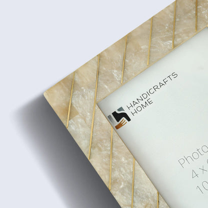 Brasselin Resin Inlay & Brass Grey Picture Frame 4x6 & 5x7