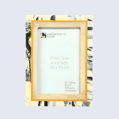 Ivory Abstract Ink Resin Inlay Picture Frame in 4x6 & 5x7 – Wholesale picture frames