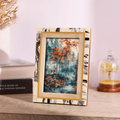Ivory Abstract Ink Resin Inlay Picture Frame in 4x6 & 5x7 – Wholesale picture frames