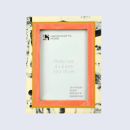 Peach Abstract Ink Resin Inlay Picture Frame in 4x6 & 5x7 – Wholesale picture frames