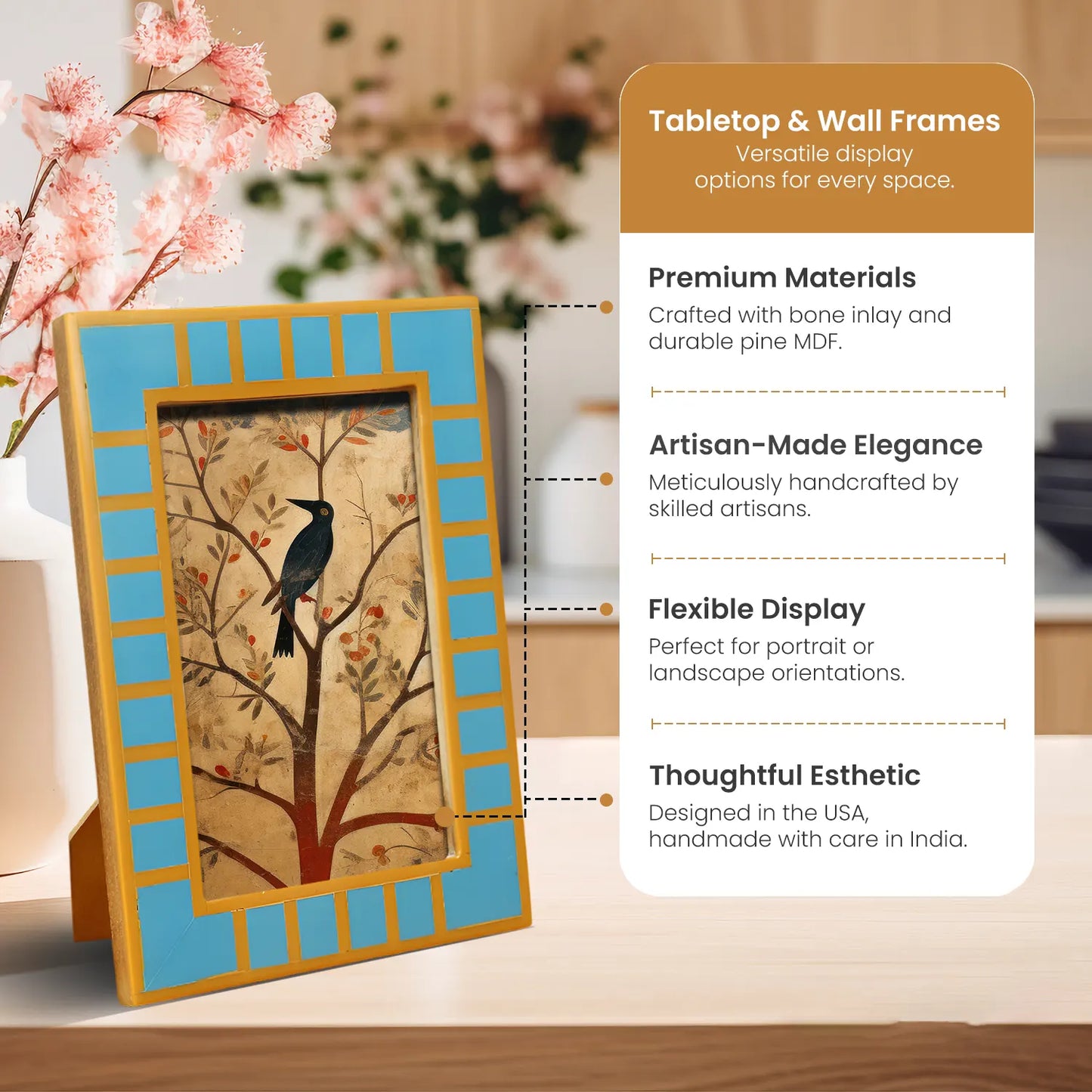 Turquoise Square Resin Inlay Picture Frame 4x6 & 5x7 – Wholesale picture frames