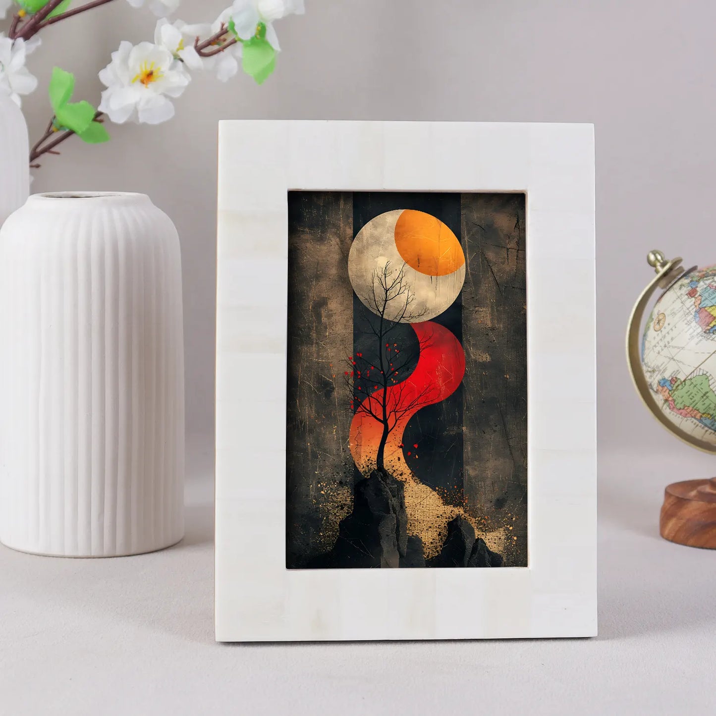 Bone Inlay 4x6 Photo Frame – Decorative Picture Frame for Wall & Desk Display – Wholesale picture frames