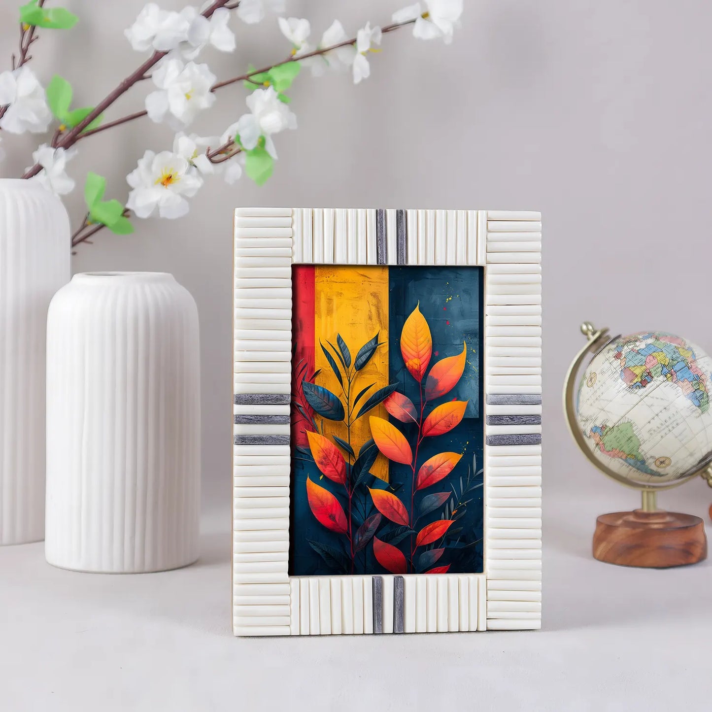 Grey & White Bone Inlay Picture Frame - 4x6 & 5x7 – Wholesale picture frames