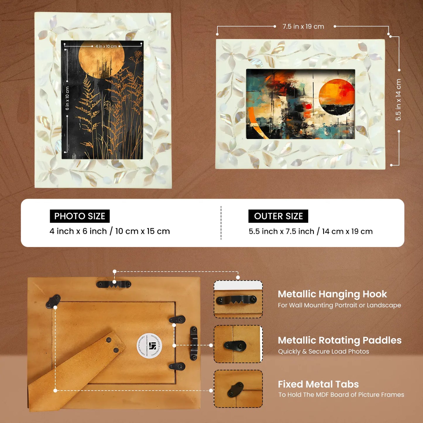 Alhambra Blanca Mother of Pearl & Resin Inlay Picture Frame