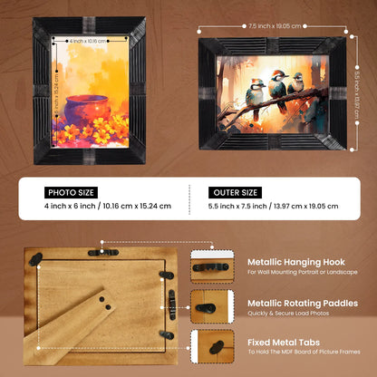 Horn Inlay Shagrin Picture Photo Frames Black, 4x6 5x7 – Wholesale picture frames
