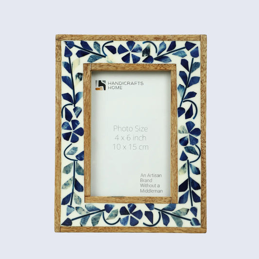 Alhambra Collection 4x6 Bone & Resin Inlay Picture Frame