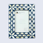 Mother of Pearl & Resin Inlay Avant Floral Picture Frame - Blue & White