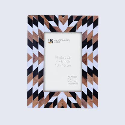 Herringbone Pattern Wood & Resin Inlay Picture Frame - 4x6 & 5x7 – Wholesale picture frames