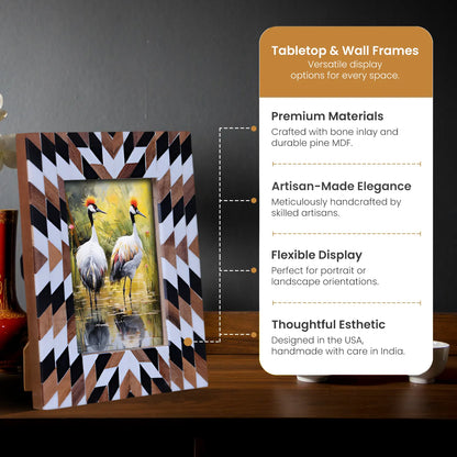 Herringbone Pattern Wood & Resin Inlay Picture Frame - 4x6 & 5x7 – Wholesale picture frames