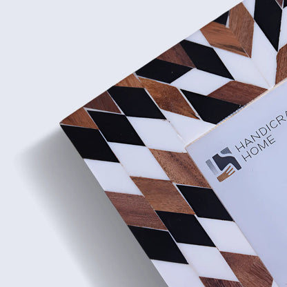 Herringbone Pattern Wood & Resin Inlay Picture Frame - 4x6 & 5x7 – Wholesale picture frames