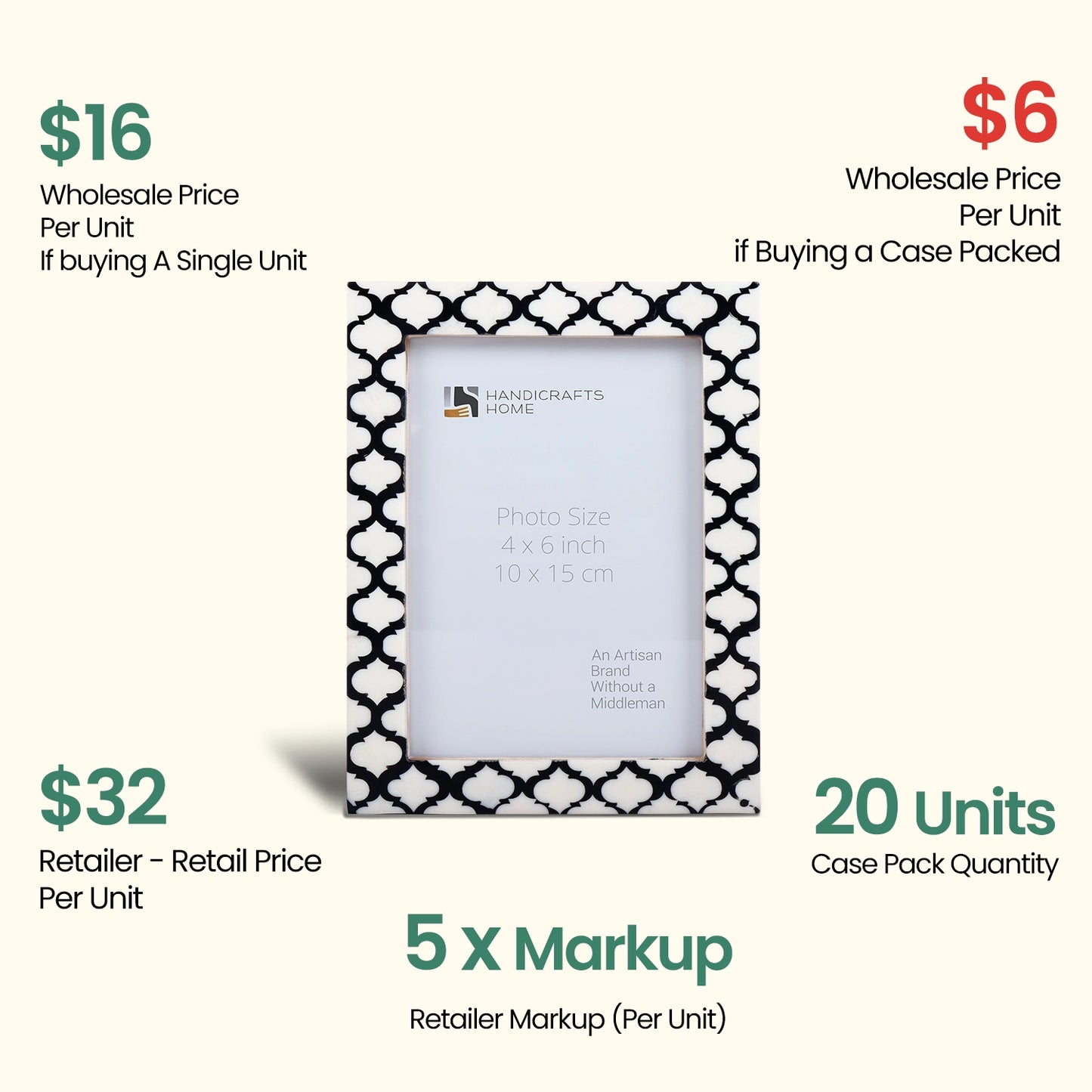 Decorative Picture Frames Casablanca Negra,4x6, Pack of 20