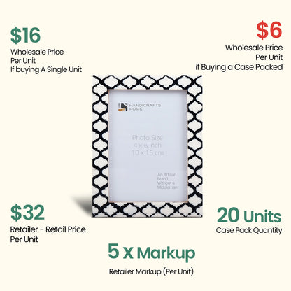 Decorative Picture Frames Casablanca Negra,4x6, Pack of 20