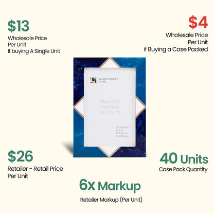 Decorative Picture Frames Menton Blue, Pack of 40