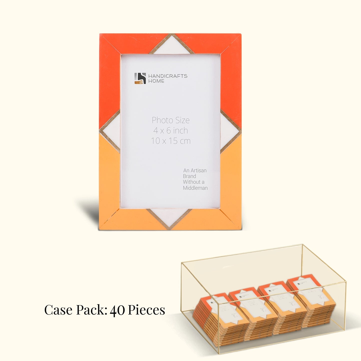 Decorative Picture Frames Menton Orange, Pack of 40