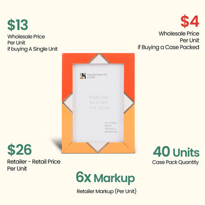 Decorative Picture Frames Menton Orange, Pack of 40