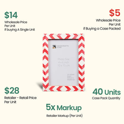 Decorative Picture Frames Mosaic Chevron, Pack of 40