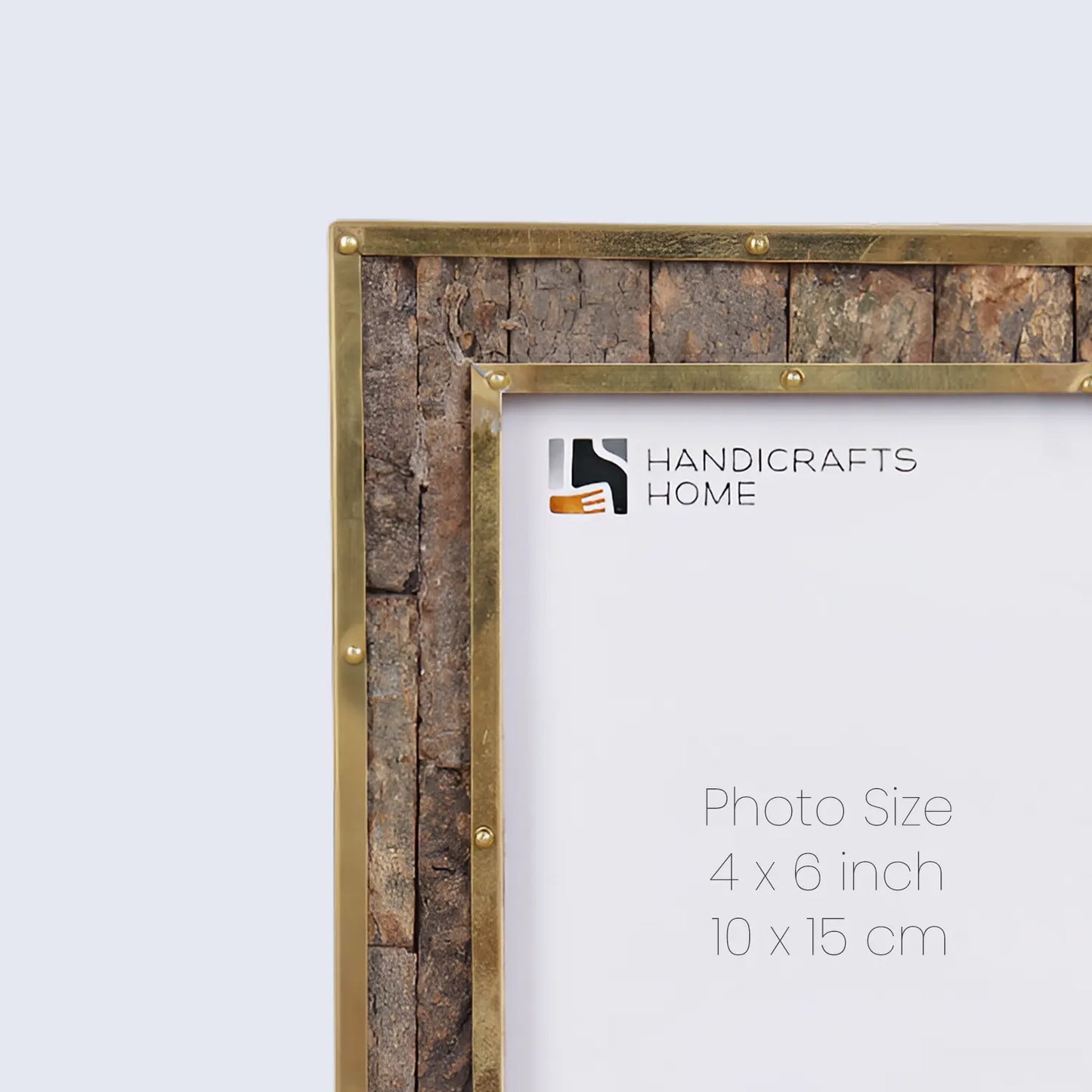 Brass & Wood Inlay Blacksmith Bastion Picture Frame, Brown & Gold 4x6 – Wholesale picture frames