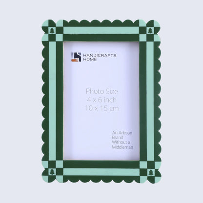 Picture Frames Chalet Verde Pattern Resin Inlay Collection in 2 Sizes