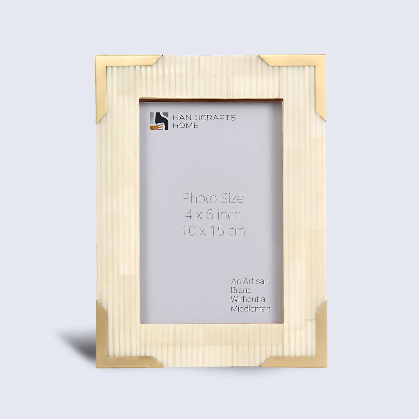 Bone Inlay & Brass Delux Carta Picture Frames, White 4x6 – Wholesale picture frames