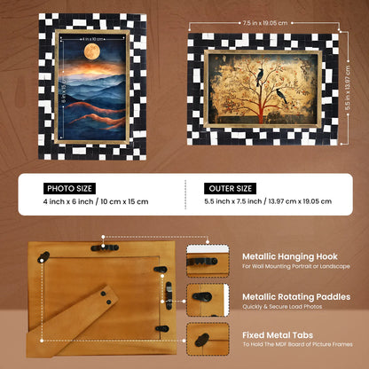 Picture Frames Halo Mosaic Pattern Resin Inlay Collection, 4x6 – Wholesale picture frames