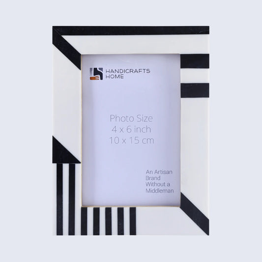 Black & White Resin Inlay Picture frame Silhouette Shaped Collection in 4x6 & 5x7